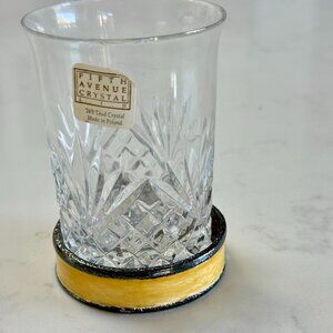 Mike and Ally Chateau Fifth Avenue Crystal Cut Glass Tumble with Enameled Base